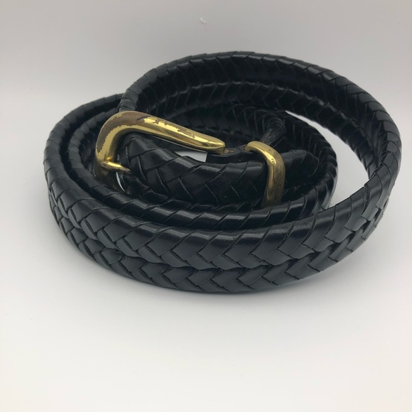 COACH Black Leather Braided Belt Size 42 inches XL - Picture 5 of 9